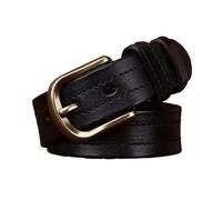 AGUTALITHIC Cinturón Desgastado De Doble Hilera para Vaqueros 33mm De Ancho Cinturones Cuero Macizo Auténtico De Plena Flor Correa con Hebilla Dorada(100cm/39, Black)