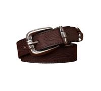 AGUTALITHIC Cinturón Fino con Costuras En Relieve para Mujer Hebilla Plateada con Grabado Floral 2.4cm De Ancho Correa De Cuero Cinturones para Pantalones Vaqueros(115cm/45, Coffee)