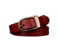 AGUTALITHIC Cinturón Fino De Cuero para Mujer 2.4cm De Ancho 5mm De Grosor Cinturones para Vaqueros, Pantalones Y Vestidos con Hebilla De Latón Macizo(105cm/41, Reddish Brown)