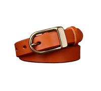 AGUTALITHIC Cinturón Fino De Cuero para Mujer 2.4cm De Ancho 5mm De Grosor Cinturones para Vaqueros, Pantalones Y Vestidos con Hebilla De Latón Macizo(95cm/37, Orange)