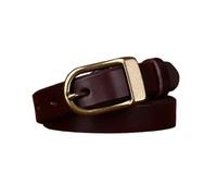 AGUTALITHIC Cinturón Fino De Cuero para Mujer 2.4cm De Ancho 5mm De Grosor Cinturones para Vaqueros, Pantalones Y Vestidos con Hebilla De Latón Macizo(95cm/37, Coffee)