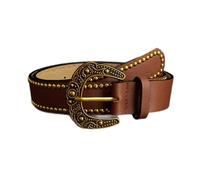 AGUTALITHIC Cinturón Vaquero con Tachuelas Correa De Cuero Sintético Cinturones con Hebilla Vintage Tallada con Motivos Florales para Pantalones Vaqueros Y Vestidos(120cm/47, A)