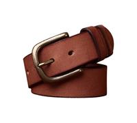 AGUTALITHIC Cinturón Vintage Hecho a Mano para Mujer Hombre Vaqueros, Vestidos Y Pantalones 3,8cm De Ancho Correa De Cuero Cinturones con Hebilla De Latón Macizo(100cm/39, Brown)
