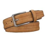 AGUTALITHIC Hombre Mujer Cinturones Hechos a Mano Costura Doble Cinturones De Piel Sintética Para Trajes, Vaqueros Y Uniformes Con Hebilla De Una Sola Punta(125cm/49, Khaki)