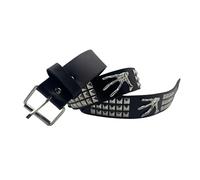 AGUTALITHIC Huesos De Mano Y Remache Cuadrado Piramidal Punk Rock Cinturón Con Tachuelas Cinturones De Piel Sintética Con Hebilla Metálica De Rodillo(105cm/41, Black)