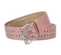 AGUTALITHIC Mujer Cinturón con Remaches Redondos Occidental Cinturones Hueco con Forma De Estrella Correa con Adornos Tachuelas Hebilla De Rodillo(105cm/41, Pink)