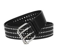 AGUTALITHIC Mujer Cinturón con Remaches Redondos Occidental Cinturones Hueco con Forma De Estrella Correa con Adornos Tachuelas Hebilla De Rodillo(105cm/41, Black)