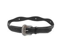 AGUTALITHIC Mujer Cinturón con Tachuelas Remaches Punk Rock Metálico Cinturones Hebilla Floral Turquesa Estilo Western Correa para Jeans, Pantalones Y Vestidos(105cm/41, Retro)