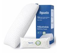 Aguusto Almohada Viscoelástica 90 cm Individual Grande Ajustable y Rellenable con Relleno Extra Incluido, Memory Foam Triturada, Firmeza Personalizable, Doble Funda Lavable Suave Alta