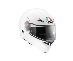 AGV 1021A4HY_001_M Compact ST Solid Casco Modular,Blanco, M
