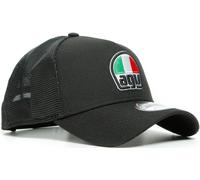 Dainese AGV 9Forty Trucker Snapback Cap, Gorra Visera Curvada de Verano, Negro