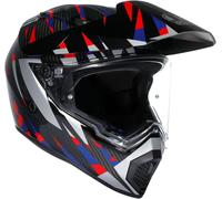 AGV AX9 Carbon Steppa, casco de aventura M male Gris Oscuro/Blanco/Rojo/Azul