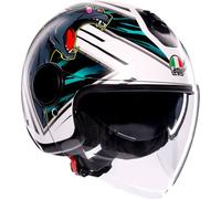 AGV Eteres Ghepard, casco jet XS female Mate Blanco/Negro/Verde