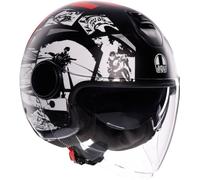 AGV Eteres History Casco Jet, negro/rojo/blanco, Talla XS (53/54)