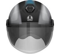 AGV Eteres Levanto Casco Jet, negro-plata, tamaño M para Hombres