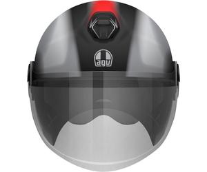 AGV Eteres Levanto Casco Jet, negro-rojo-plata, tamaño S para Hombres