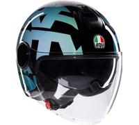AGV Eteres Lido 46 Casco Jet, negro/azul, Talla XS (53/54)