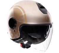 AGV Eteres Sirolo Casco Jet, blanco-oro, tamaño XL para Hombres