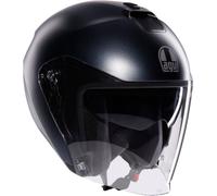 AGV - IRIDES E2206, Casco Moto Jet Unisex, Casco de Moto Cara Abierta con Visera Antiarañazos y Protectora UV, Matt Ardesia Grey, XXL
