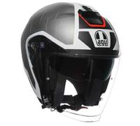 AGV Irides Trieste Casco Jet, Nero/Rosso/Bianco, S (55/56)