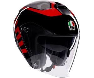 AGV Irides Valenza, casco jet L female Mate Gris/Negro/Rojo