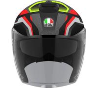 AGV Irides Zurigo Casco Jet, negro/rojo/amarillo, Talla M (57/58)
