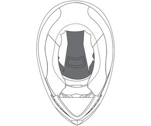 AGV K-3 SV Almohadilla de corona, negro, Talla S
