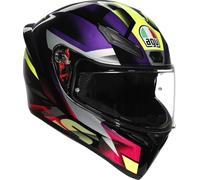 AGV K1 S Fastlap Casco, negro-lila, tamaño S para Hombres