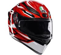 AGV K-1 S Lion Casco, negro-blanco-rojo, tamaño 2XL para Hombres