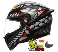 AGV K1-S LYZARD - NEGRO/GRIS/ROJO - Free Dark Visor Moto Casco