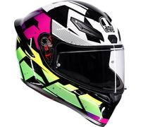 AGV K1 S Punkpulse S26, casco integral L female Negro/Lila/Verde Neón/Blanco