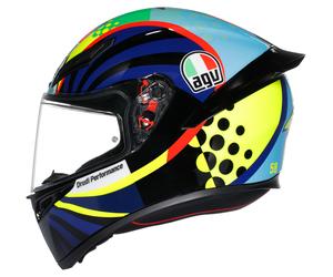 AGV K1 S Rossi Pruebas de invierno 2020 Casco Integral Negro/Amarillo/Azul/Verde XS unisex