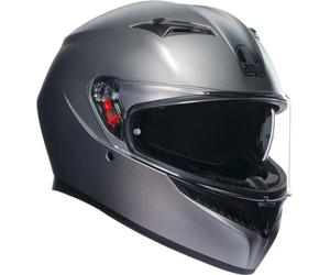 AGV - K3 E2206 MPLK, Casco de moto integral ECE con spoiler y visera UV resistente a los arañazos, con Interphone Ready, Mono Matt Luna Grey, Unisex, XS
