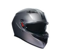 AGV - K3 E2206 MPLK, Casco Moto Hombre, Casco Integral ECE con Absorción del Sudor, Spoiler, Ventilación y Visera UV Resistente a los Arañazos, Intercomunicador Casco Moto, Gris