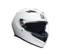 AGV - K3 E2206 MPLK, Casco Moto Hombre, Casco Integral ECE con Absorción del Sudor, Spoiler, Ventilación y Visera UV Resistente a los Arañazos, Intercomunicador Casco Moto, Blanco
