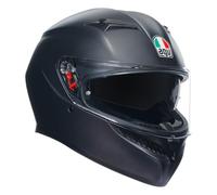 AGV - K3 E2206 MPLK, Casco Moto Hombre, Casco Integral ECE con Absorción del Sudor, Spoiler, Ventilación y Visera UV Resistente a los Arañazos, Intercomunicador Casco Moto, Negro
