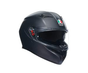 AGV K3 ECE 22-06 Mono, Casco Moto Integral ECE 22-06 con Pantalla Parasol, Negro Mate, L