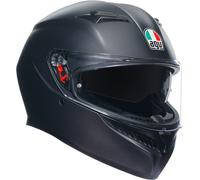 AGV - K3 E2206 MPLK, Casco Moto Hombre, Casco Integral ECE con Absorción del Sudor, Spoiler, Ventilación y Visera UV Resistente a los Arañazos, Intercomunicador Casco Moto, Negro