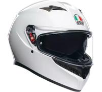 AGV - K3 E2206 MPLK, Casco de Moto ECE con alerón y Visera UV Resistente a los arañazos, Compatible con el intercomunicador, Mono White, Unisex, XS