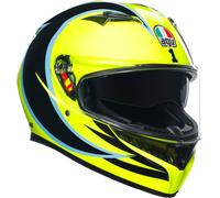 AGV K3 Rossi WT Phillip Island 2005 Casco, negro-amarillo, tamaño XS para Hombres