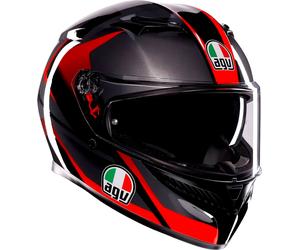 AGV K3 Striga, casco integral XL female Negro/Gris/Rojo