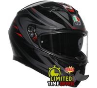 AGV K3 SYTH - NEGRO/ROJO - Free Dark Visor Moto Casco