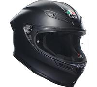 AGV K6 S Casco Integral ECE 22.06 - Casco de Moto para usuarios de Gafas, Carcasa de aramida de Carbono, Visera Pinlock MAX Vision, Sport Touring, Negro Mate, M
