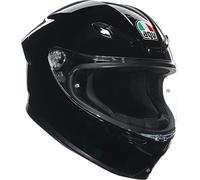 AGV K6 S Casco Integral ECE 22.06 - Casco de Moto para usuarios de Gafas, Carcasa de aramida de Carbono, Visera Pinlock MAX Vision, Sport Touring, Negro, L