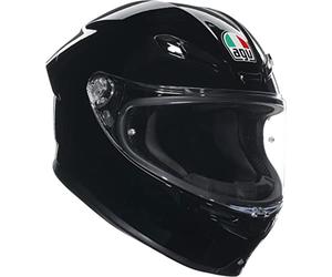 AGV K6 S Casco Integral ECE 22.06 - Casco de Moto para usuarios de Gafas, Carcasa de aramida de Carbono, Visera Pinlock MAX Vision, Sport Touring, Negro, L