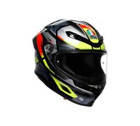 AGV K6 S Erazer Casco De Moto (Negro/Rojo/Amarillo) Talla: M (57)