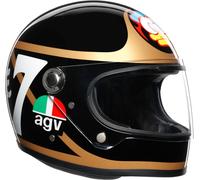 AGV Legends X3000 Barry Sheene Casco, Negro/blanco/dorado, Talla XS (53/54)
