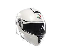 AGV Streetmodular ECE 22-06 Mono, Casco De Moto Modular Homologado ECE 22-06 P/J con Pantalla Parasol, Blanco Materia Mate, L