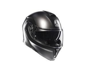 AGV Streetmodular ECE 22-06 Mono, Casco De Moto Modular Homologado ECE 22-06 P/J con Pantalla Parasol, Gris Asfalto Mate, XL