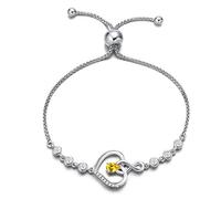AGVANA Pulsera de Plata de Ley con Piedra Natal para Mujer, auténtica o creada con Piedras Preciosas para Siempre